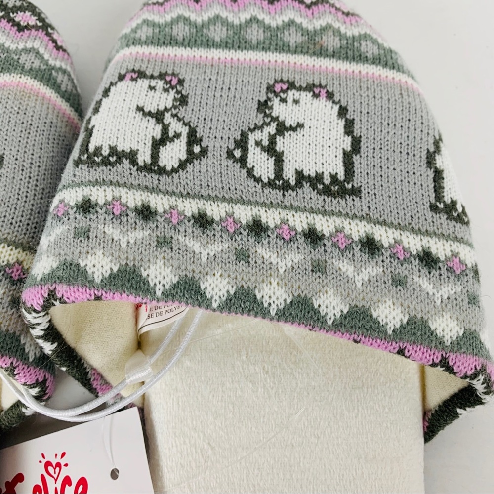 Justice slide on polar bear slippers grip bottoms - Picture 3 of 4